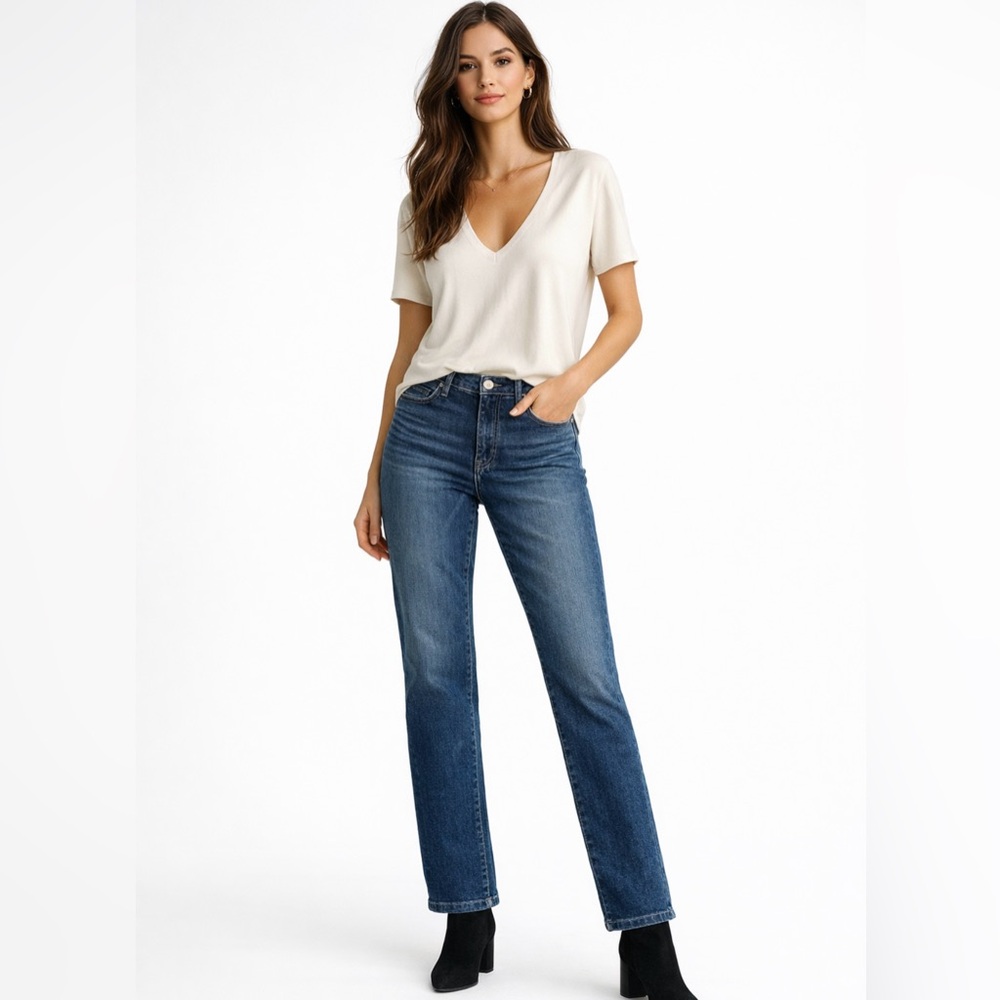 Able The High Rise Slim  Straight Leg Jeans Women’s Sz 26 💛